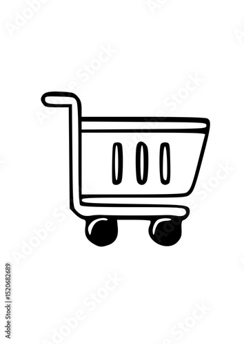 Shopping Cart Doodle Icon / Hand-Drawn Shopping Cart