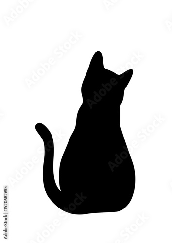 Sitting Cat Silhouette / Black Cat Icon