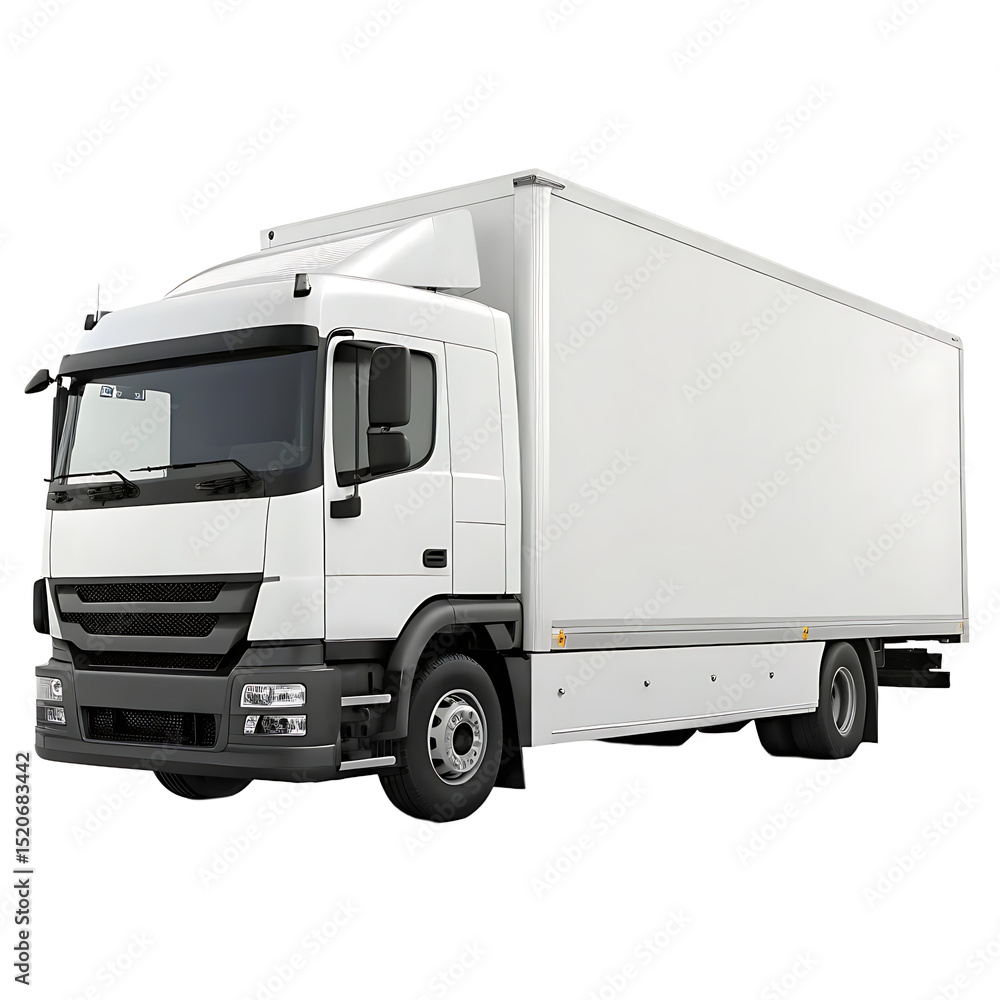 Modern White Cargo Truck Ready for Transportation Modern White Cargo Truck Ready for Transportation