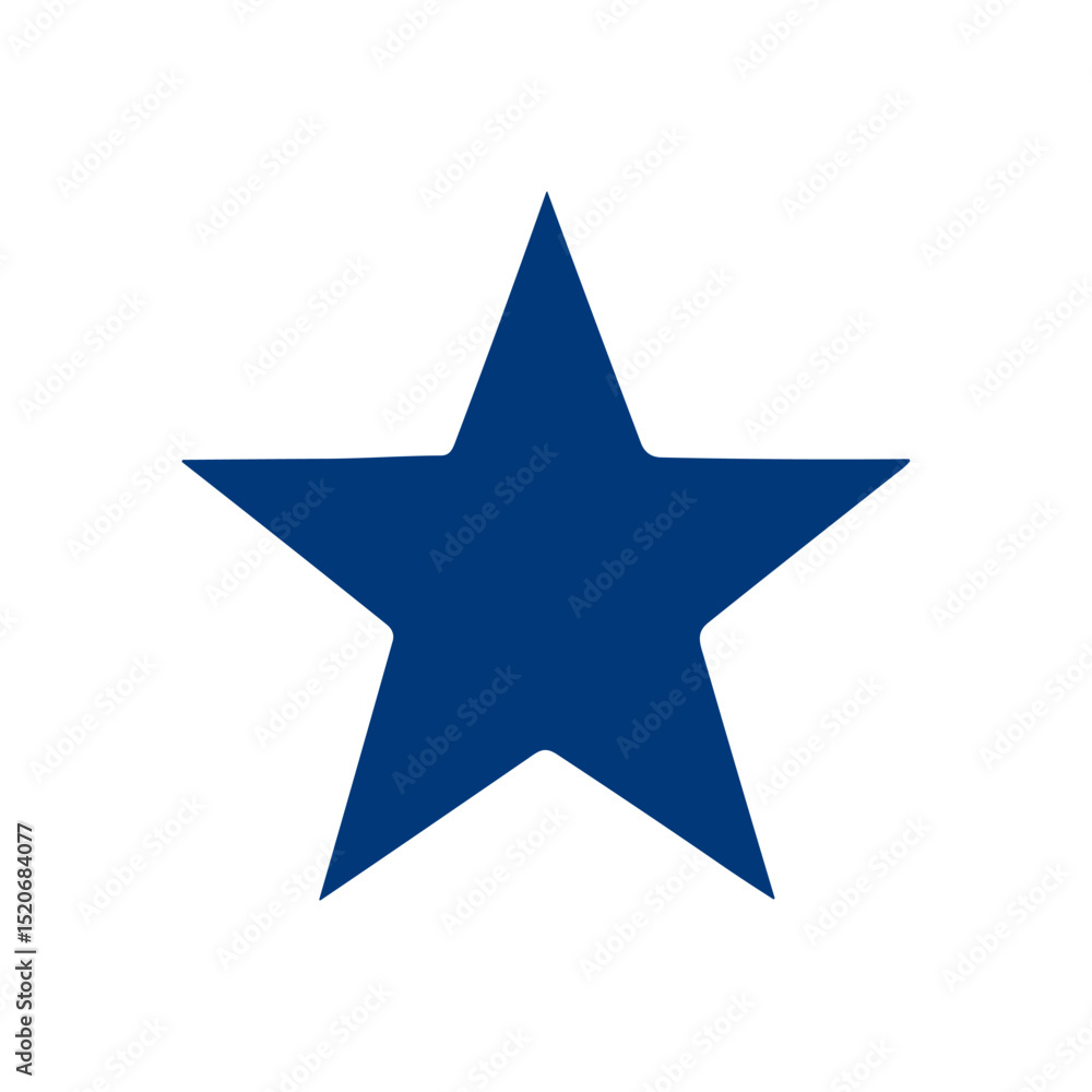 Obraz premium Bold blue star on white backdrop icon illustration element
