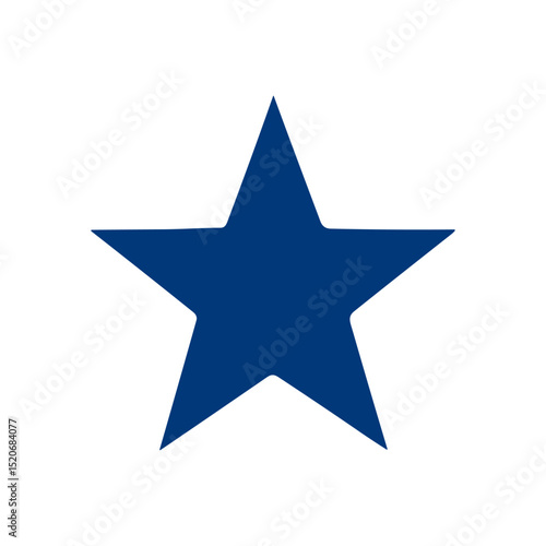 Bold blue star on white backdrop icon illustration element