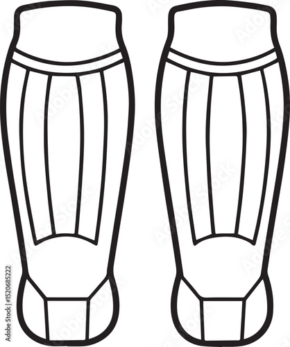 Leg pads outline vector illustration, line art