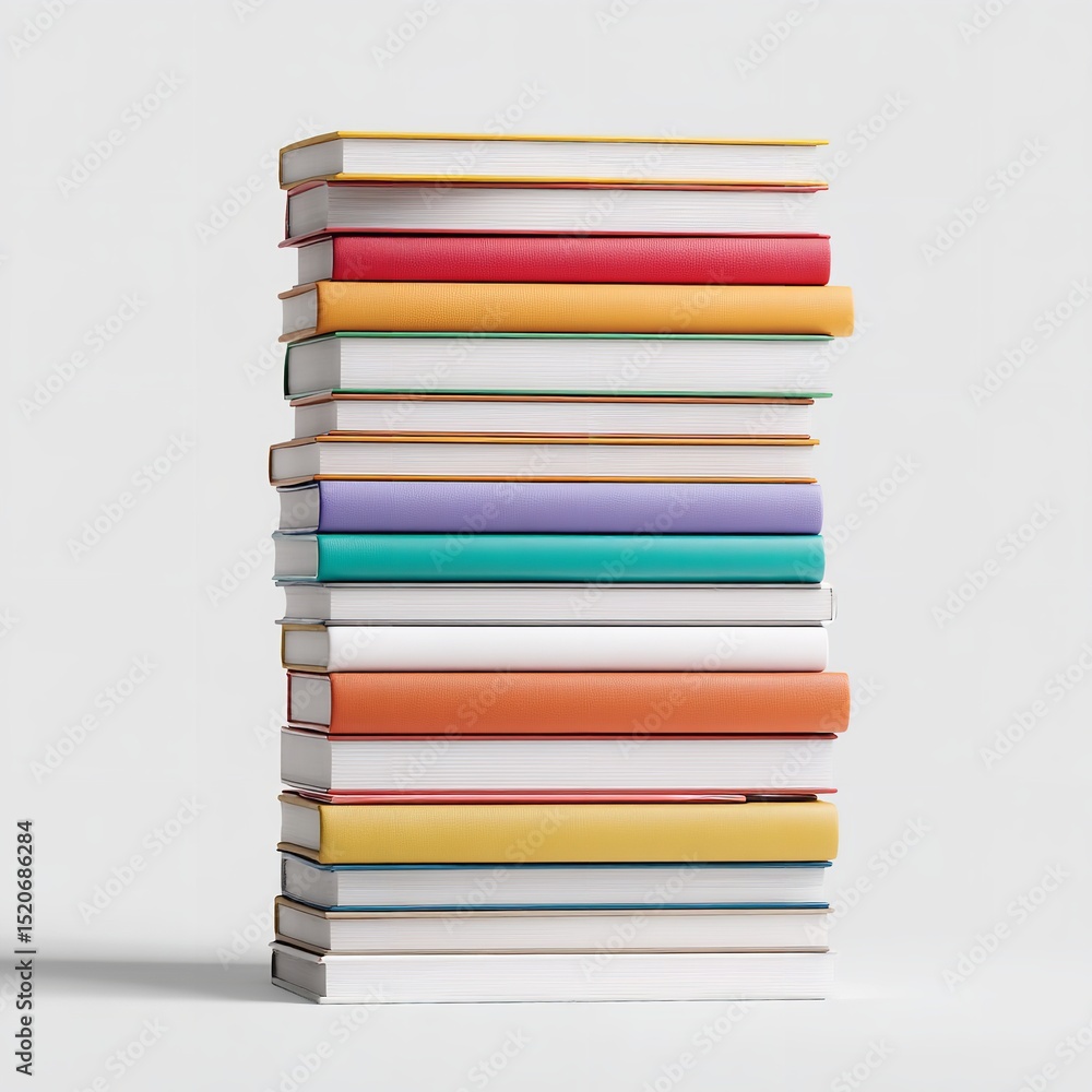 Stack of colorful books education knowledge reading literature study learning library textbook collection Stack of colorful books education knowledge reading literature study learning library textbook collection