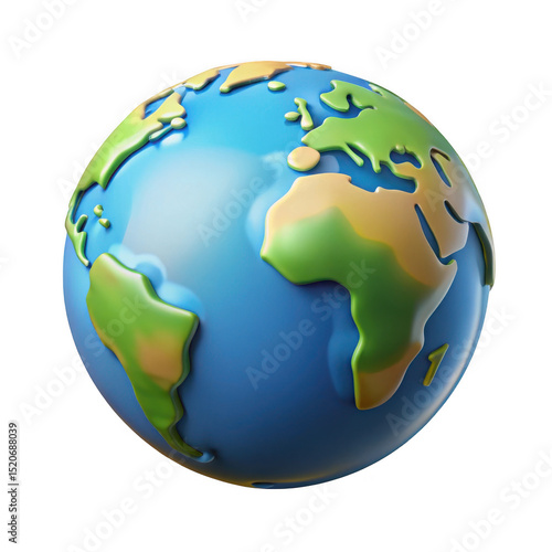 A stylized 3d model of planet earth showcasing 