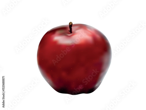 delicious red apple on white background