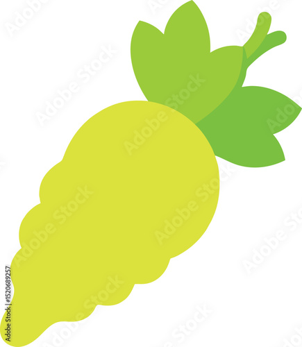 wasabi root vector on white background   