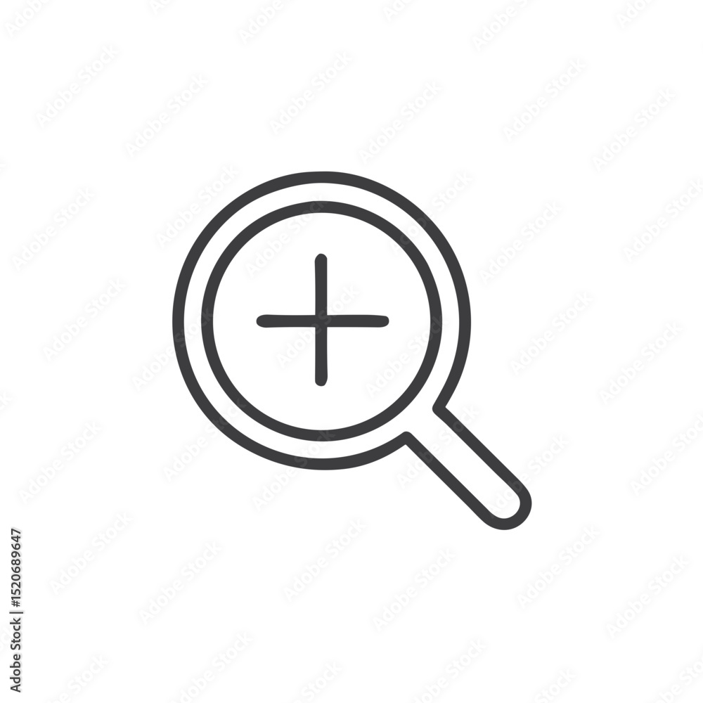 Zoom In Icon for Image Viewers, Maps Applications, Document Readers and Digital Magnification Interfaces - Enlargement Tool Symbol for Visual Content Navigation Zoom In Icon for Image Viewers, Maps Applications, Document Readers and Digital Magnification Interfaces - Enlargement Tool Symbol for Visual Content Navigation