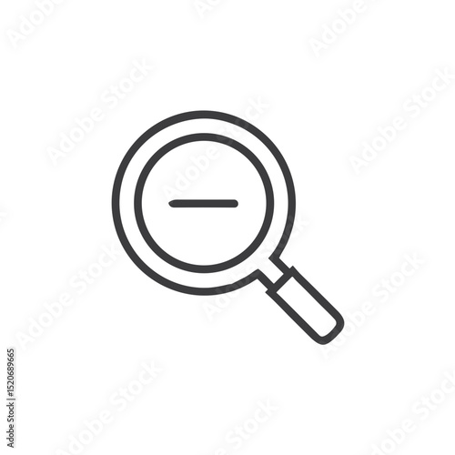 Zoom Out Icon for Image Editing Software, Map Applications, Document Viewers and Digital Reduction Interfaces - Minimizing Tool Symbol for Visual Content Navigation