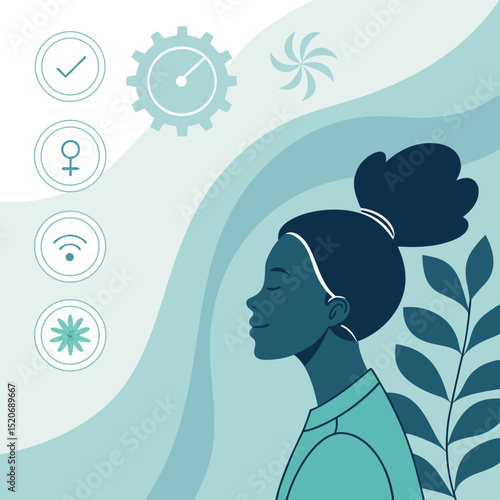 Mindfulness meditation app UI vector