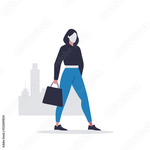 a woman in a trendy outfit carrying a designer shopping bag