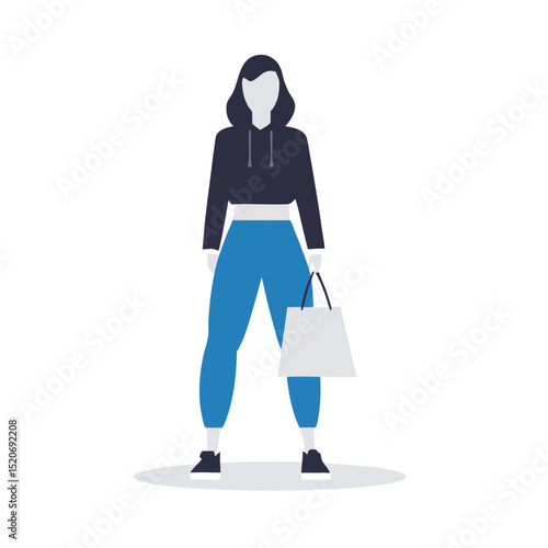 a woman in a trendy outfit carrying a designer shopping bag