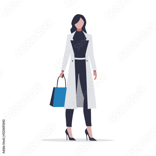 a woman in a trendy outfit carrying a designer shopping bag