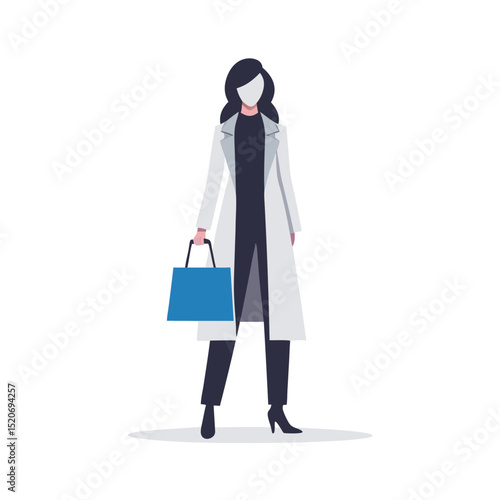 a woman in a trendy outfit carrying a designer shopping bag