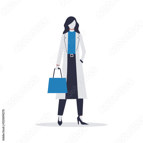 a woman in a trendy outfit carrying a designer shopping bag