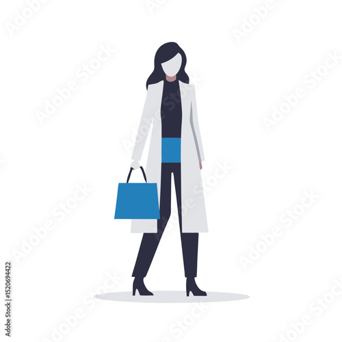a woman in a trendy outfit carrying a designer shopping bag