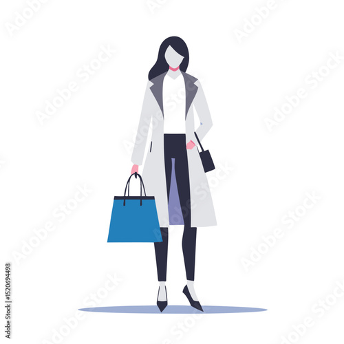 a woman in a trendy outfit carrying a designer shopping bag