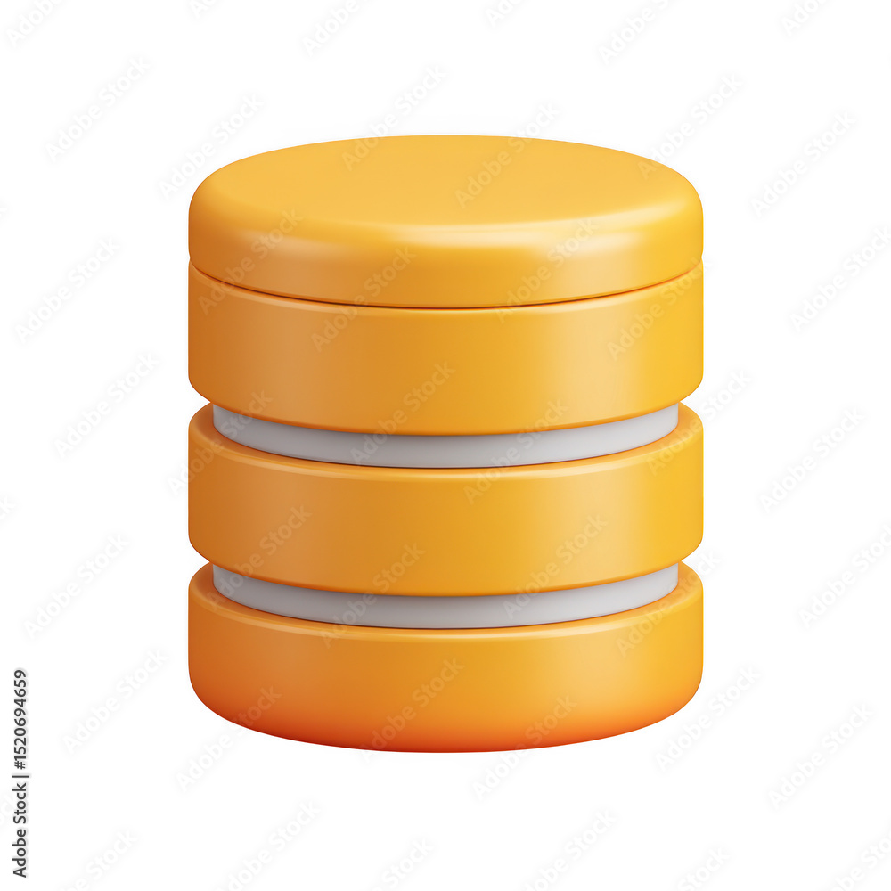 Database server storage 3d render on white background Database server storage 3d render on white background