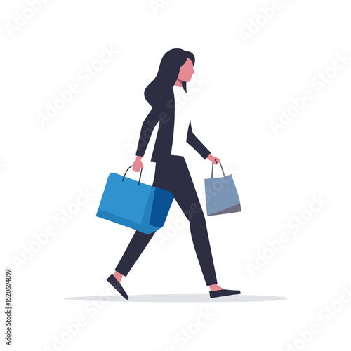 a woman in a trendy outfit carrying a designer shopping bag