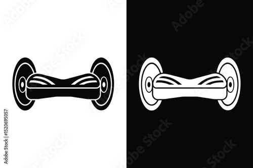 Tech-Inspired Hoverboard Icon. Black Vector Silhouette Illustration