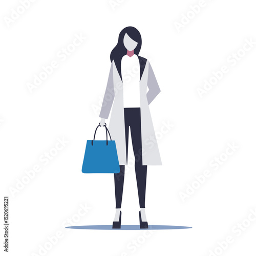 a woman in a trendy outfit carrying a designer shopping bag