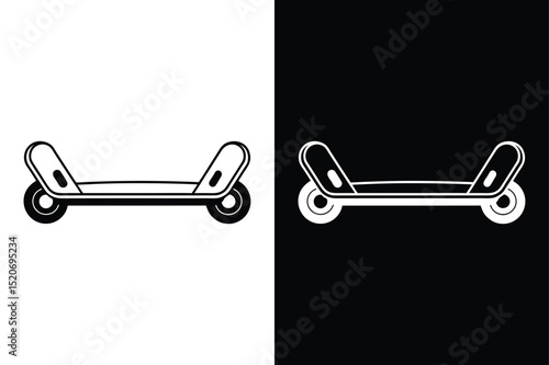 Hoverboard Icon Vector. Modern Mobility Symbol in Black Silhouette