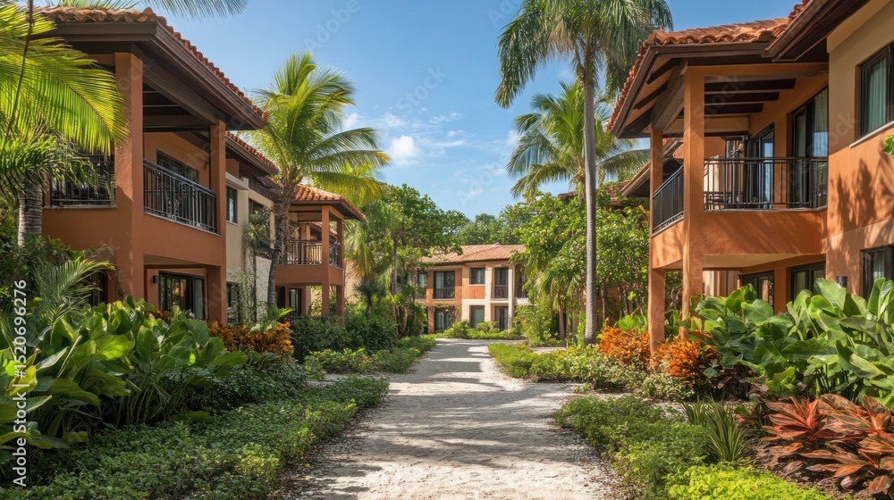 Fototapeta premium Luxury Tropical Resort Villas Pathway