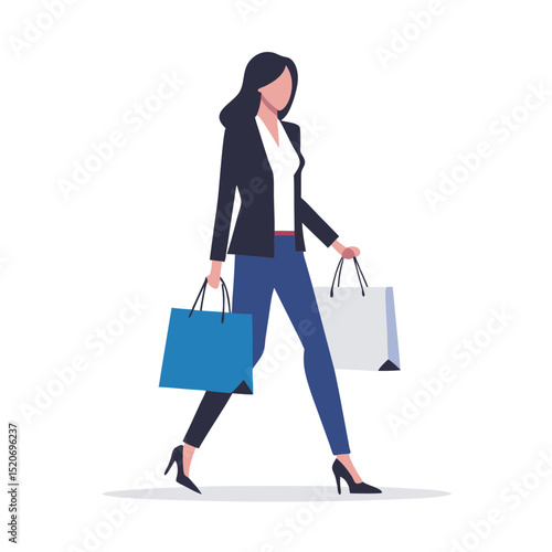a woman in a trendy outfit carrying a designer shopping bag