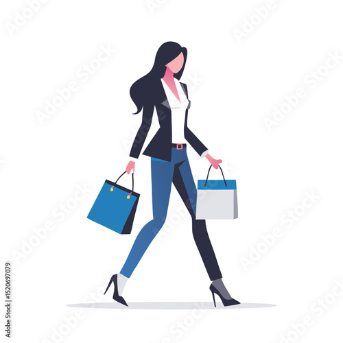 a woman in a trendy outfit carrying a designer shopping bag