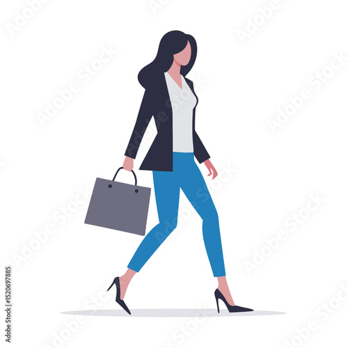 a woman in a trendy outfit carrying a designer shopping bag