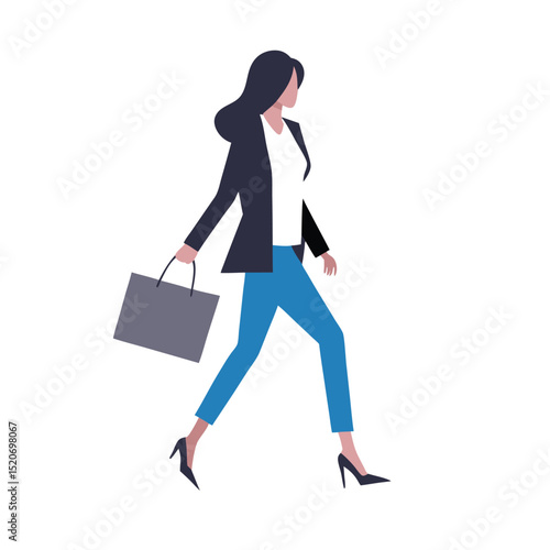 a woman in a trendy outfit carrying a designer shopping bag