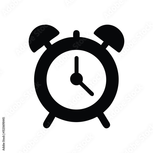 Simple alarm clock icon, perfect for time management themes.