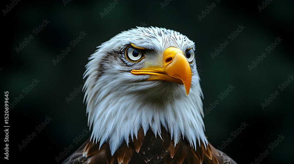 Obraz premium Close-up of an eagle's head and chest plumage.