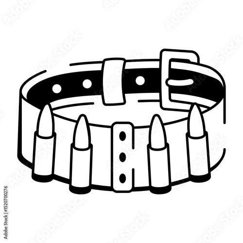A sketchy style icon of bullet belt
