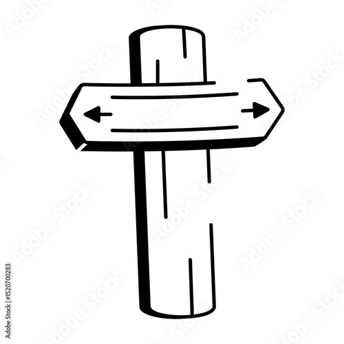 A drawing style icon of trail marker
