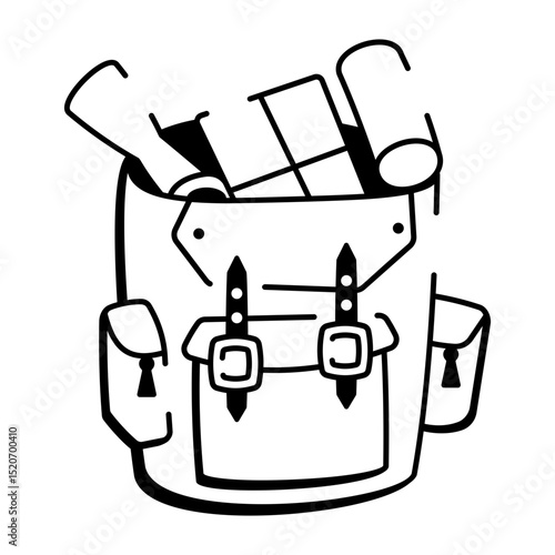A sketchy style icon of satchel bag

