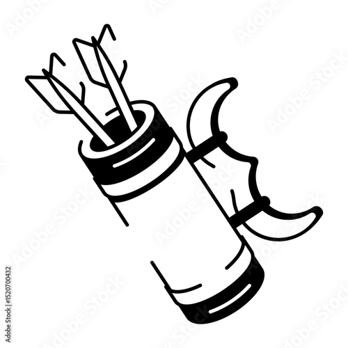 A hand drawn style icon of arrow quiver

