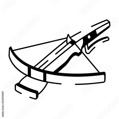 A sketchy style icon of crossbow
