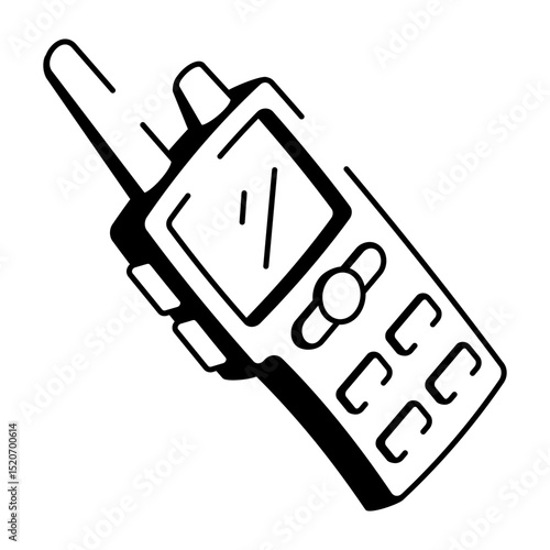A doodle style icon of walkie talkie
