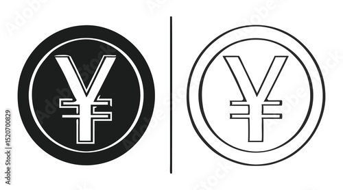 Japanese Yen currency symbol set