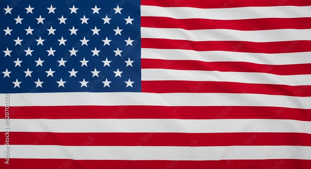 Fototapeta premium Waving United State Fabric Displaying Stars and Stripes Design