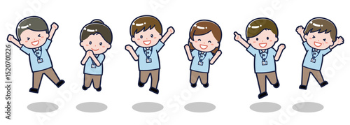 いろいろな人物セット_はしゃぐ_介護士