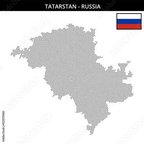 Small circular dotted map of Tatarstan in Russia