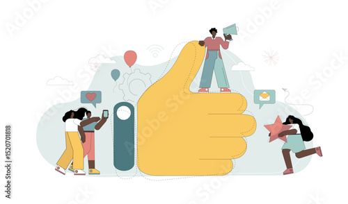 Like. Top rating. The hand shows a class gesture. The best performance.eps