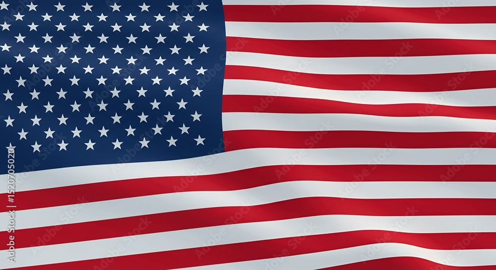 Waving Usa National Flag with Stripes and Stars Pattern Waving Usa National Flag with Stripes and Stars Pattern
