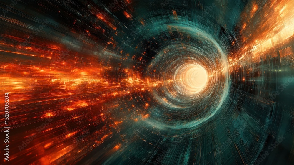 Obraz premium Abstract Vortex: A Journey Through Digital Space