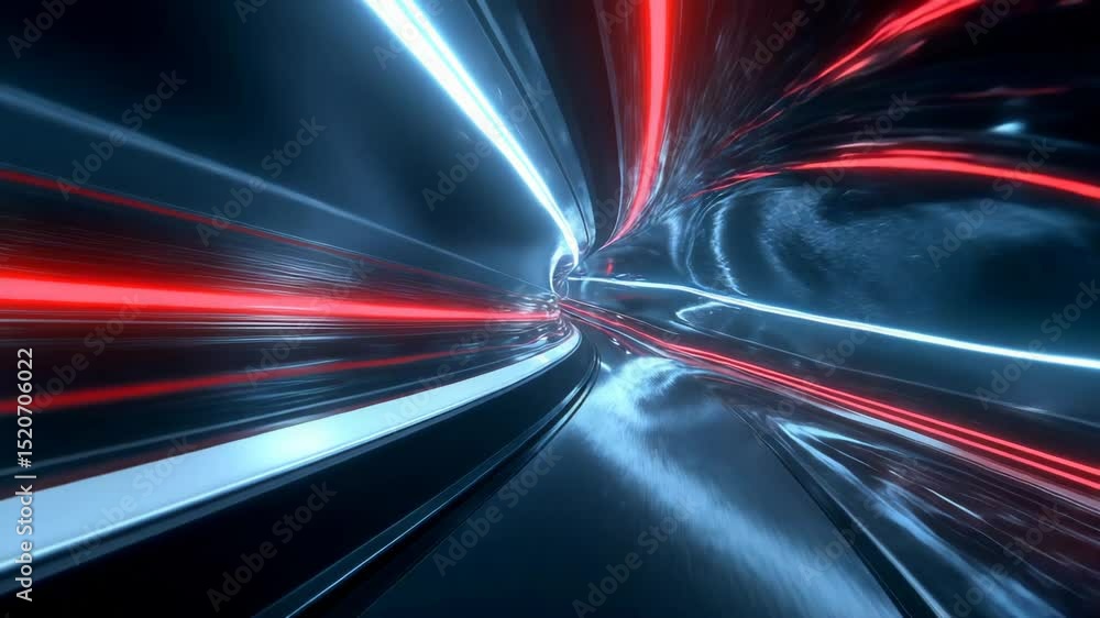 Cyber Tunnel Speed Travel With Electric Light Streaks Loop Cyber Tunnel Speed Travel With Electric Light Streaks Loop