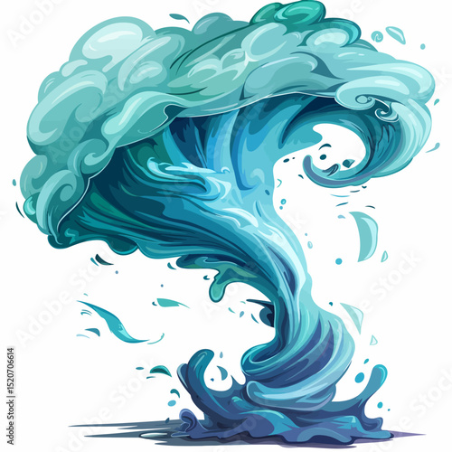 Wind vortex on a white 