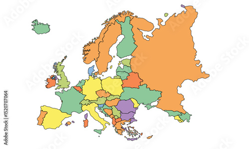 Europe map vector with country borders vector eps.10