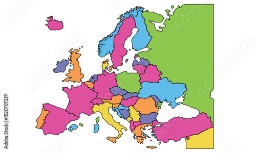 Europe map vector with country borders vector eps.10
