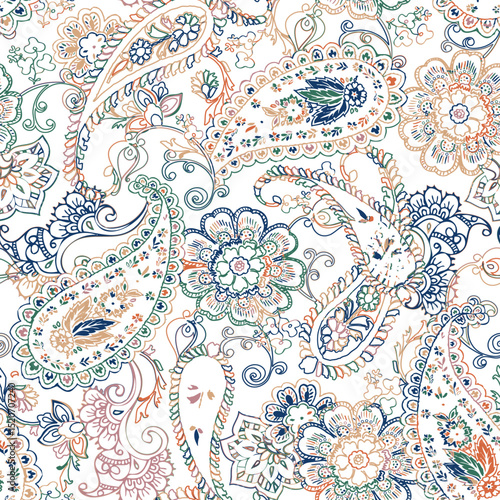 seamless paisley pattern on  background